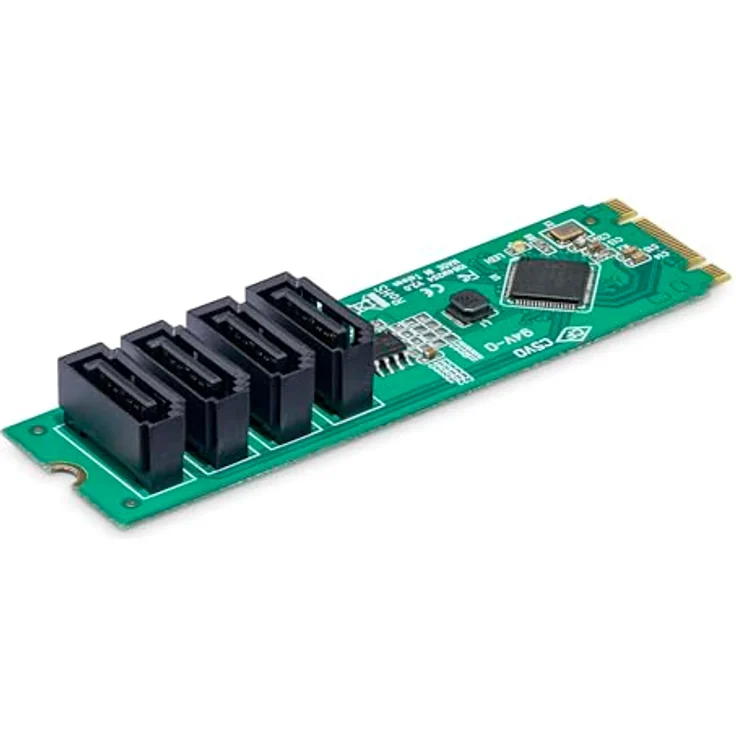 StarTech 4-Port M.2 zu SATA Adapterkarte, Kontrollerkarte für 4 unabhängige SATA-Laufwerke, 6 Gbit/s, PCIe-kompatibel – Bild 2