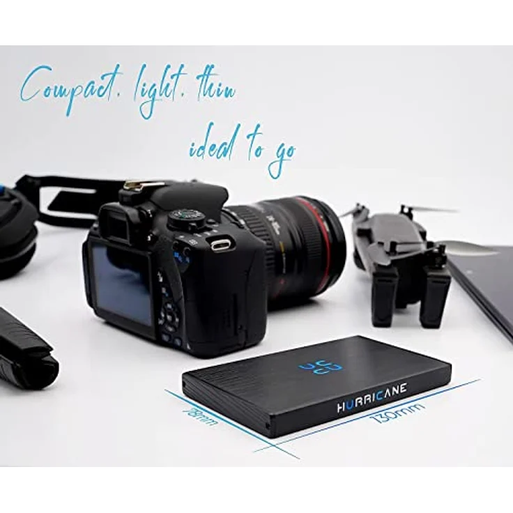 HURRICANE GD25612 Externe Festplatte 2TB 2,5" USB 3.0 tragbare HDD in Aluminium für Datenübertragung bis zu 5 Gbit/s – Bild 4