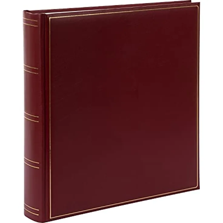 goldbuch 31 383 Fotoalbum Classic mit 100 weißen Seiten und Pergamin Trennblätter, Fotobuch mit Kunstleder Einband und Goldprägung, Album zum Einkleben, Erinnerungsalbum 30 x 31 x 6 cm, bordeaux