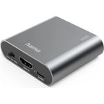 Hama "AE90" HDMI-Audio Extractor, 4K HDMI zu Audio mit Toslink und 3,5mm Klinke, silber