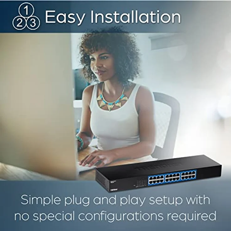 TRENDnet TEG-S25 24-Port Gigabit Switch, 24 x Gigabit RJ-45 Ports, 48 Gbit/s Schaltleistung, lüfterloses Design, Metallgehäuse, internes Netzteil – Bild 3