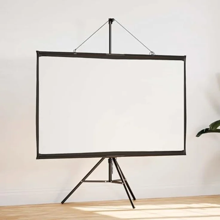vidaXL Beamer Leinwand mit Stativ 72 Zoll 16:9, Projektionswand aus 100% Polyester, tragbar und stabil für Heimkino und Präsentationen – Bild 2