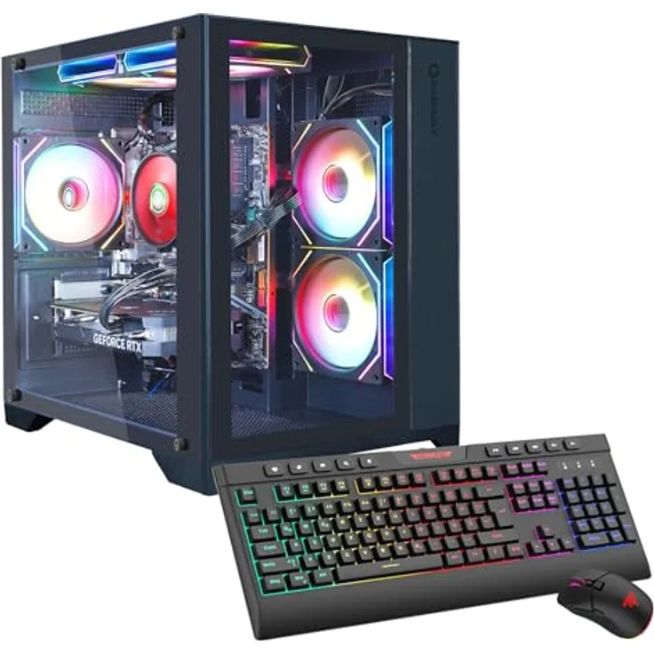 GameMax Infinity Mini BK 7796, Gaming-PC mit AMD Ryzen 7 5700X, 16GB RAM, 1TB SSD und GeForce RTX 5060 Ti, Schwarz – Bild 1