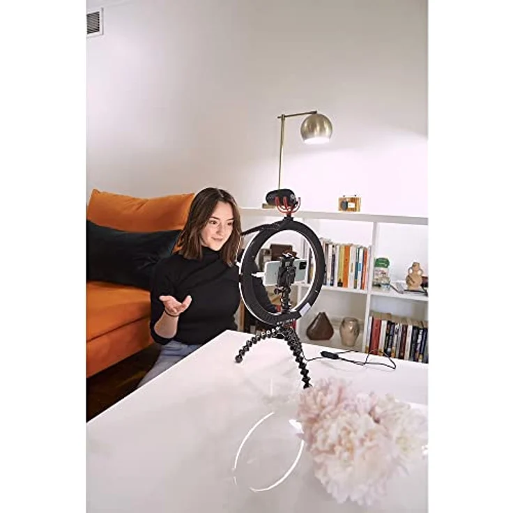 JOBY Beamo Ring Light 12 Zoll - Großes LED Selfie Licht für Handy od. Kamera mit 3 Farbtemperaturen & 10 Helligkeitsstufen, Mobil, Video, Video-Blogs, Live-Streams, Content Creation, Make-Up, Heimbüro – Bild 5