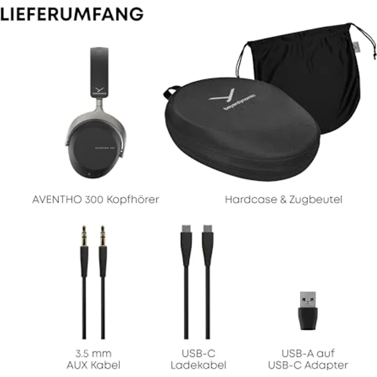 beyerdynamic AVENTHO 300 Over-Ear Wireless Kopfhörer mit ANC, Dolby Atmos und hoher Akkulaufzeit, schwarz – Bild 2
