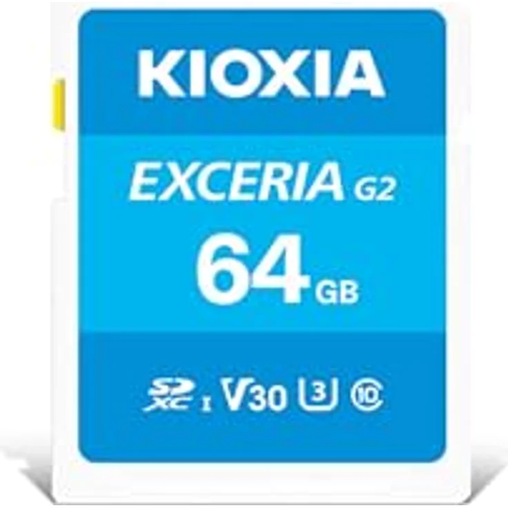 Kioxia LNEX2L064GG4 SDXC Speicherkarte, 64 GB, UHS-I, 100 MB/s Lesegeschwindigkeit, blau – Bild 1