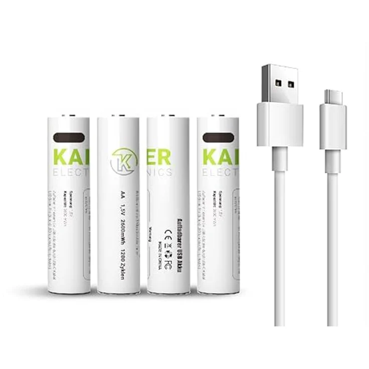 KAISER ELECTRONICS USB-C Lithium-Ionen-Akku (AAA) - Hochwertig und langlebig, in nur 1,5h vollständig aufladbar, mit LED Ladeanzeige – Bild 1