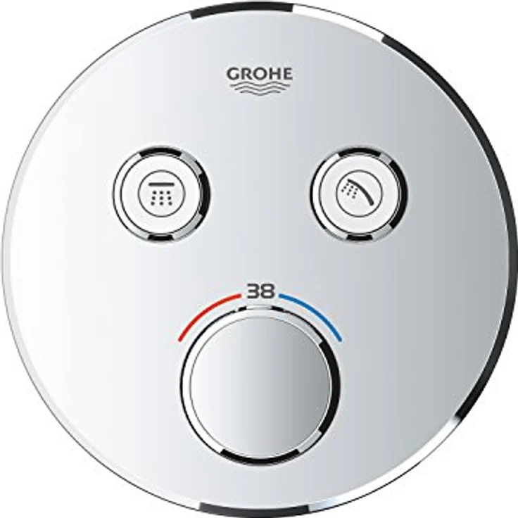 GROHE Grohtherm SmartControl - Thermostat mit 2 Absperrventilen (langlebige Oberfläche, Sicherheitssperre bei 38°C, Fertigmontageset), chrom, 29119000 – Bild 3