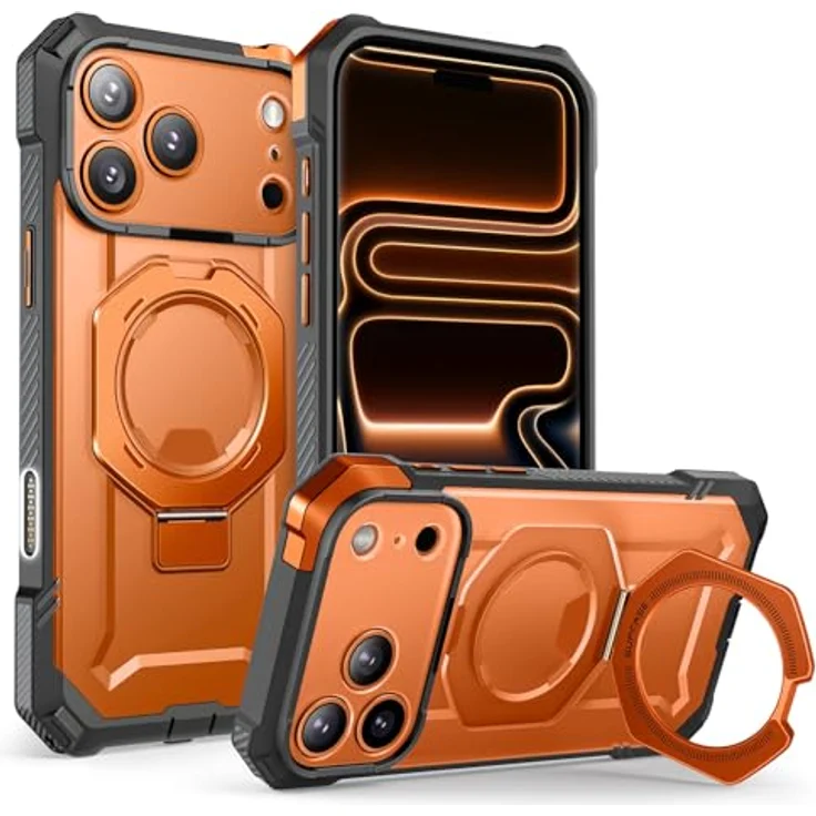 SUPCASE Unicorn Beetle Grip für iPhone 17 Pro Hülle, Militärstandard Fallschutz, MagSafe-kompatibel, integrierter Ständer & Kamerabedientaste, Coral – Bild 1