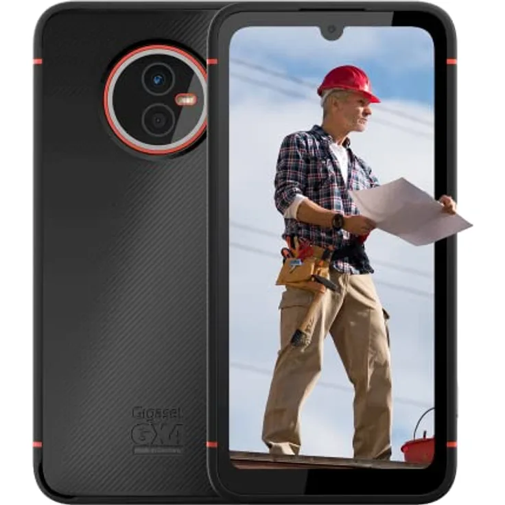 Gigaset GX4 PRO robustes Business-Smartphone 4G - staub- & wasserdicht IP68, Militärnorm - 6,1" HD+ Display mit Gorilla Glass - 128GB+6GB RAM - 48MP Kamera - 400 std Standby - Android 12, Black