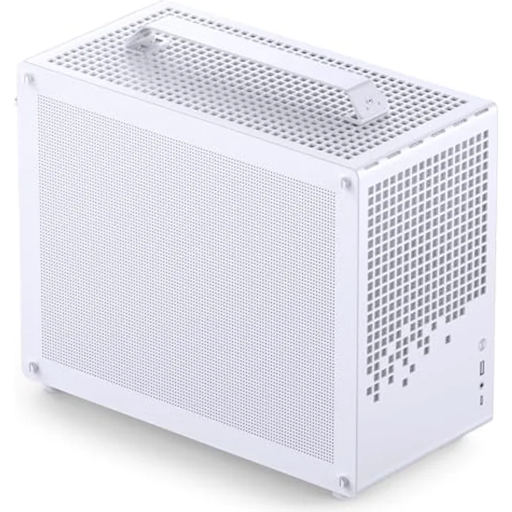 Jonsplus Z20 Mesh PC-Gehäuse, Mini Tower für Micro-ATX, Tragegriff, weiß, 363 mm GPU Unterstützung, 3x 2,5-Zoll-Laufwerke