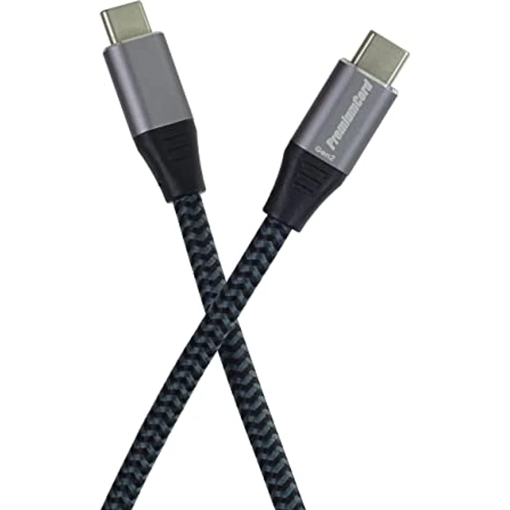 PremiumCord USB-C 3.2 Gen 2x2 Verbindungskabel, Datenkabel SuperSpeed bis zu 20Gbit/s, Ladenkabel bis zu 5A, USB 3.2 Generation 2x2 Typ C Stecker, Farbe Schwarz/Grau, Länge 0,5m – Bild 3