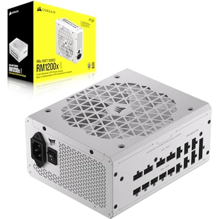 Corsair RM1200x Shift Vollmodulares ATX-Netzteil - Modulare Seitenschnittstelle - ATX 3.0- & PCIe 5.0-kompatibel - Null-Drehzahl-Lüftermodus - 105°C-Kondensatoren - 80 Plus Gold-Effizienz - Weiß – Bild 1