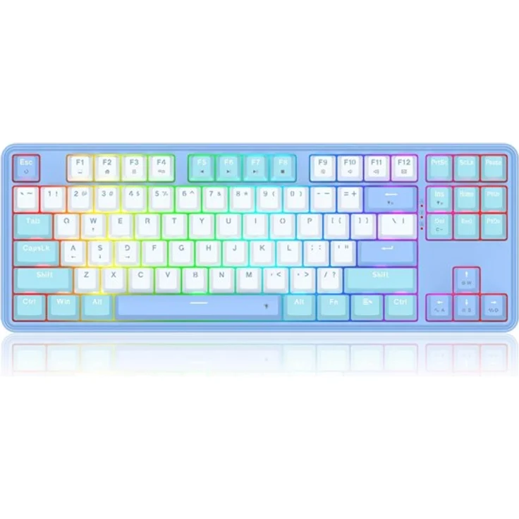 REDRAGON K707WBB-RGB StarBlade, Gaming Tastatur 80% mit RGB-Hintergrundbeleuchtung, Hot-swappable mechanischen Schaltern, Englisch (US), Blau – Bild 10
