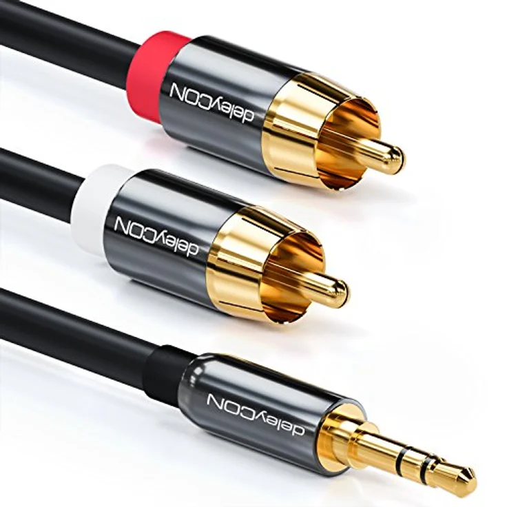 DELEYCON MK-MK157 - Audio Kabel, 3,5 mm Klinkenstecker auf 2x Cinch Stecker, 5 m (MK-MK157) – Bild 2