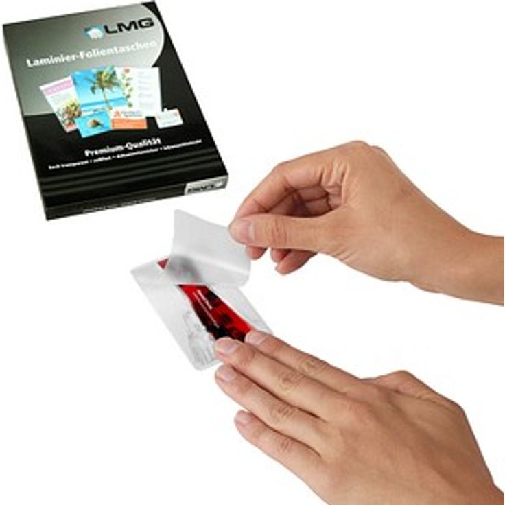 LMG Laminierfolien glänzend, IBM-Card-Format 125 micron, 100 St., abgerundete Ecken