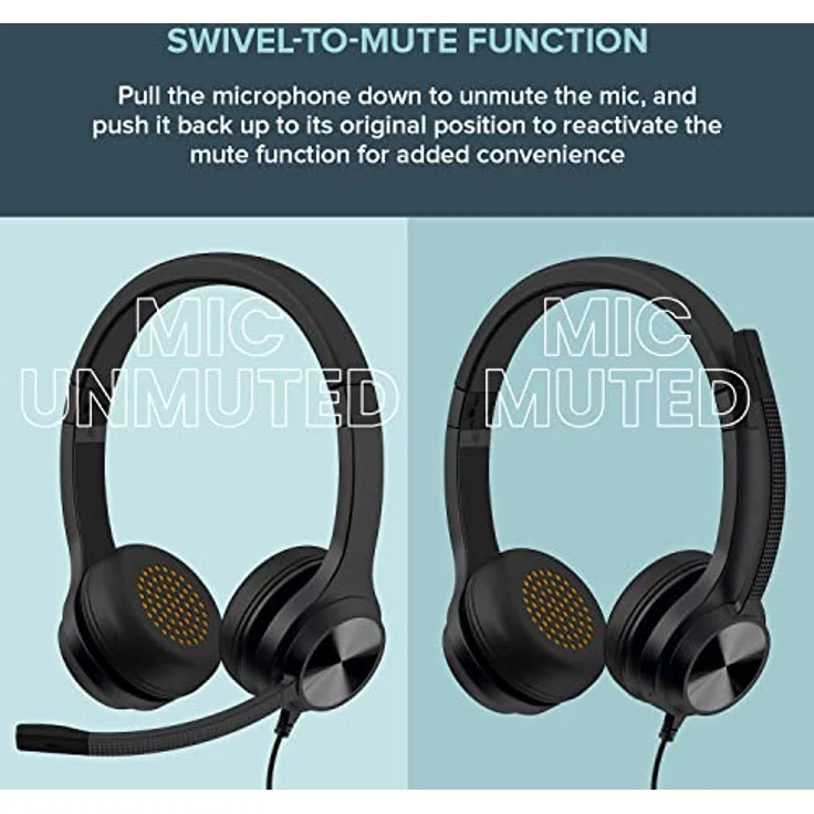 CREATIVE Chat USB On-Ear Wired Headset mit Flip-to-Mute Noise Cancelling-Mikrofon, SmartComms-Kit, Inline-Steuerung für PC/Mac/Laptop, Schwarz – Bild 4