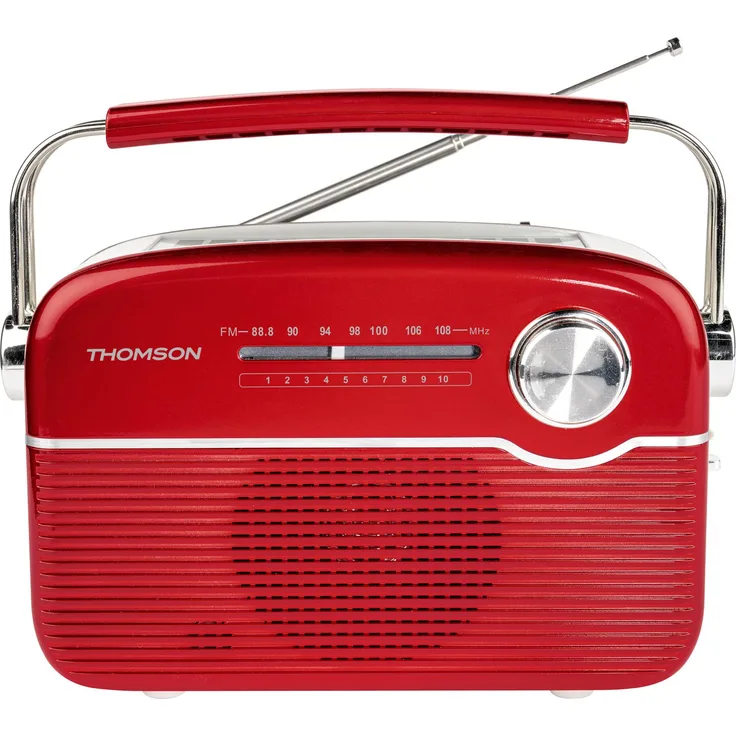 Thomson RTS450BTR, Retro Bluetooth Radio mit Solaraufladung, Rot