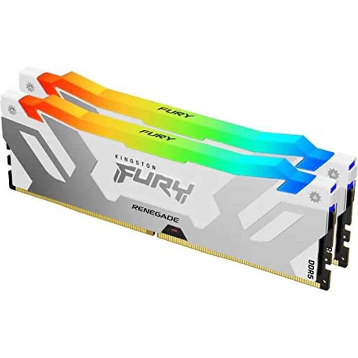 Kingston FURY Renegade Weiß RGB XMP 64GB 6400MT/s DDR5 CL32 DIMM Desktop Gaming Speicher (Kit mit 2 ) - KF564C32RWAK2-64 – Bild 1