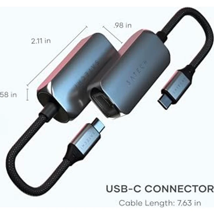 Satechi USB-C 2.5 Gigabit Ethernet Adapter, Hochgeschwindigkeits-Internetverbindung, Aluminiumgehäuse, 35,6 g, Silber – Bild 3