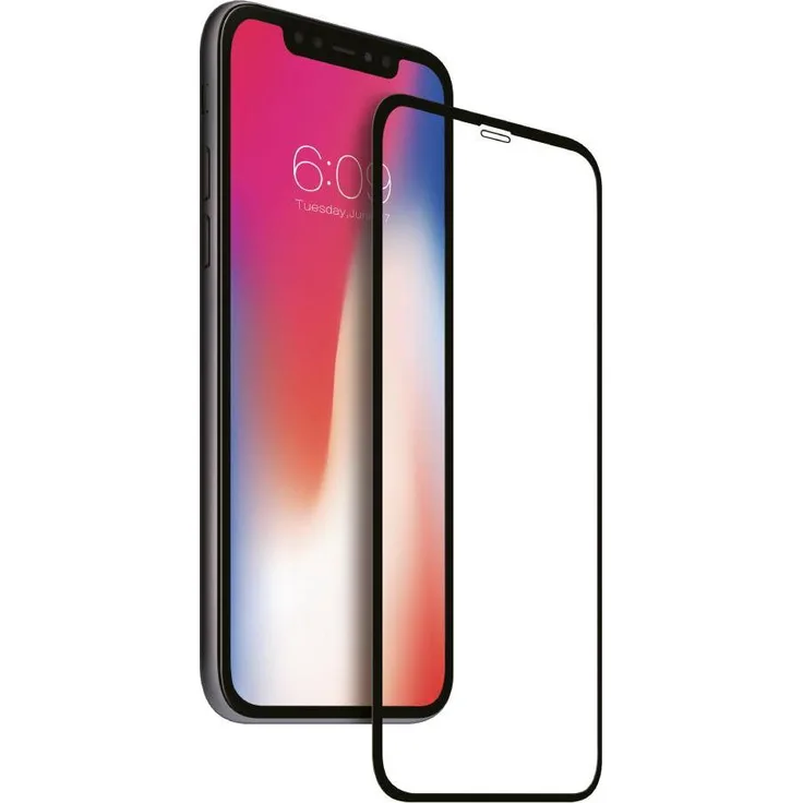 Nevox Nevoglass 3D, Displayschutzfolie für iPhone 16 Pro 6.3, gewölbt, transparent, schwarz