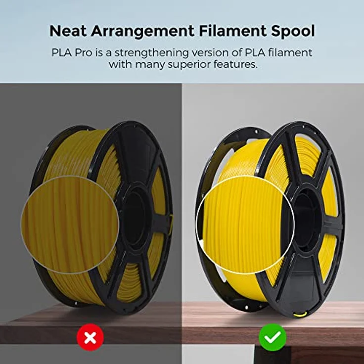 FLASHFORGE PLA PRO 3D-Drucker-Filament, 1,75 mm, 1 kg Spule, verbesserte Zähigkeit, Maßgenauigkeit +/- 0,02 mm, knäuelfrei, gelb – Bild 4