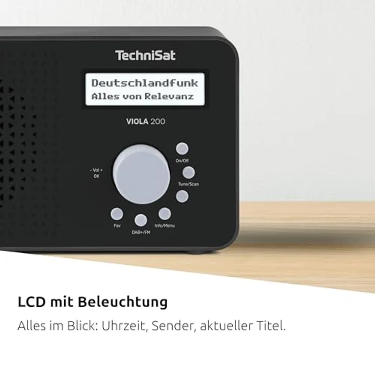 TechniSat Viola 200, tragbares DAB+/UKW-Radio mit LCD-Display, Teleskopantenne, Kopfhöreranschluss und Favoritenspeicher, schwarz – Bild 4