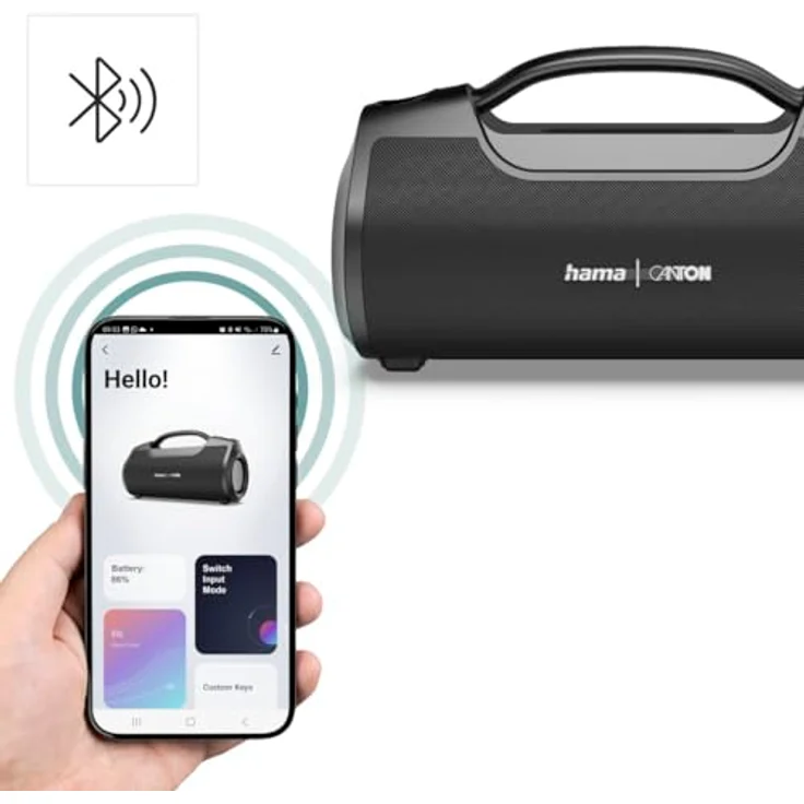 Hama Mate Pro MK II, Bluetooth Lautsprecher mit IPX6 Spritzwasserschutz, 60 Watt Nennleistung, 16 h Akkulaufzeit, Schwarz – Bild 15