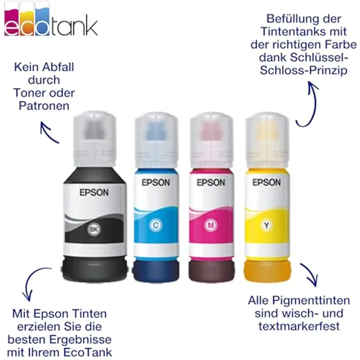 Epson C13T06B440 Tinte gelb 70ml 6000 Seiten Flasche EcoTank 5800 pigmentiert – Bild 4