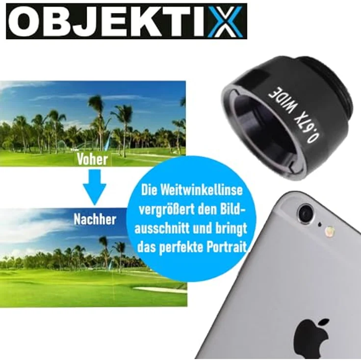 MAVURA OBJEKTIX Universal Handy Objektiv Set 3in1 Smartphone Linsen - Fisheye + Weitwinkel + Makro Kamera, schwarz - Preisvergleich – Bild 5