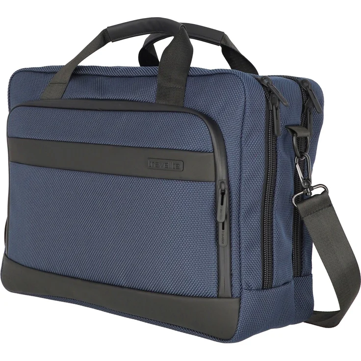 travelite Laptoptasche Meet, marine, 15,6-Zoll Laptopfach, Trolley-Aufsteck-System – Bild 1
