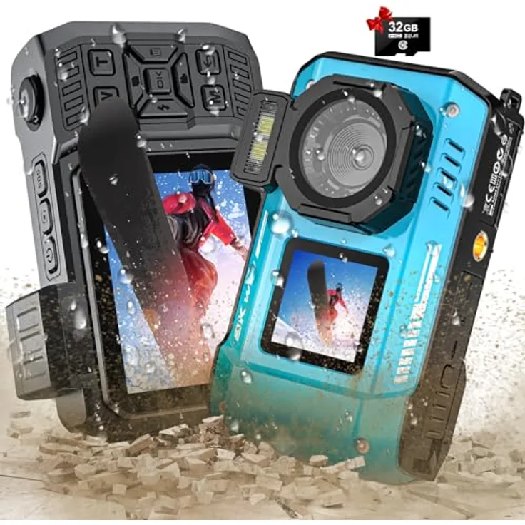 Yixinxin Unterwasserkamera 8K 70MP, wasserdicht bis 10 Meter, 18x Digitalzoom, WiFi und 32GB Speicherkarte
