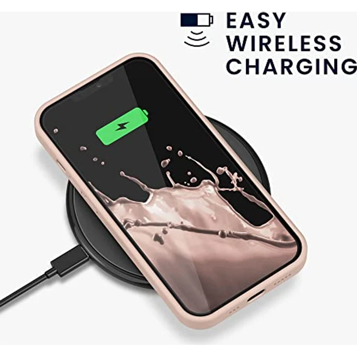 kwmobile Handyhülle für iPhone 13, Silikon Case Coconut Swirl, kabelloses Laden, rutschfeste Gummierung, elastisch und strapazierfähig – Bild 5
