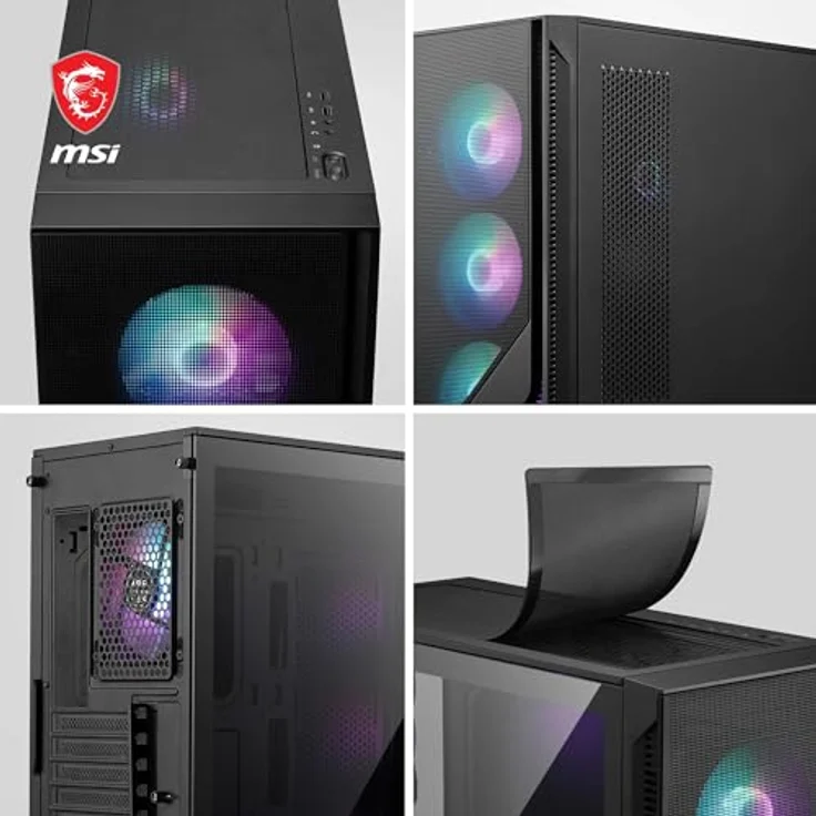 MSI PC-Gehäuse MAG FORGE 320R AIRFLOW, schwarz, mit optimaler Luftzirkulation – Bild 6