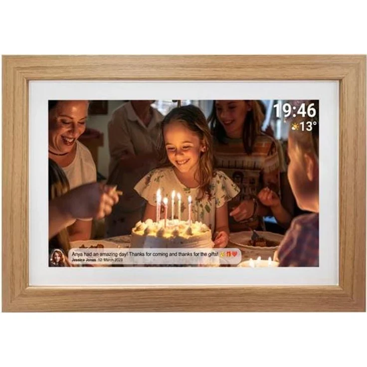 Denver Frameo PFF-1543LW 39,6cm (15,6") Digitaler Bilderrahmen, Braun, Wi-Fi, Touchscreen, 16GB Flash-Speicher – Bild 1
