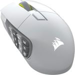 Corsair Scimitar Elite Wireless SE MMO Gaming Maus – 33.000 DPI, 16 programmierbare Tasten, Einstellbarer Key Slider™, bis zu 150 Std. Akku – Weiß