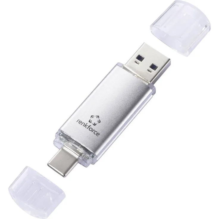 Renkforce Dual Port USB 3 OTG Stick RF-USBOS-220, 64 GB mit USB-A und USB-C Anschluss