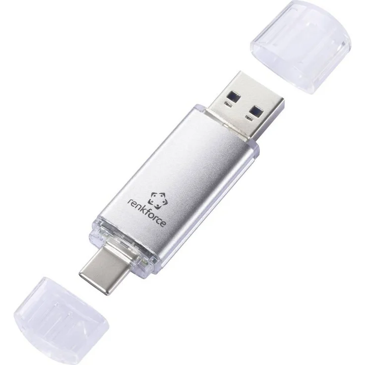 Renkforce Dual Port USB 3 OTG Stick RF-USBOS-220, 64 GB mit USB-A und USB-C Anschluss