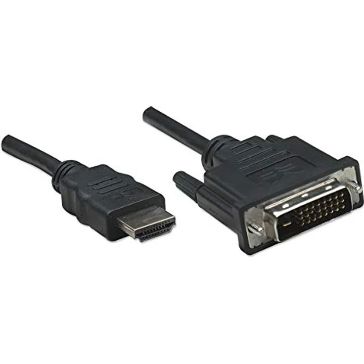Manhattan - Videokabel - HDMI / DVI - HDMI (M) bis DVI-D (M) - 1,0m - abgeschirmt - Schwarz - geschirmt, geformt (322782) – Bild 3