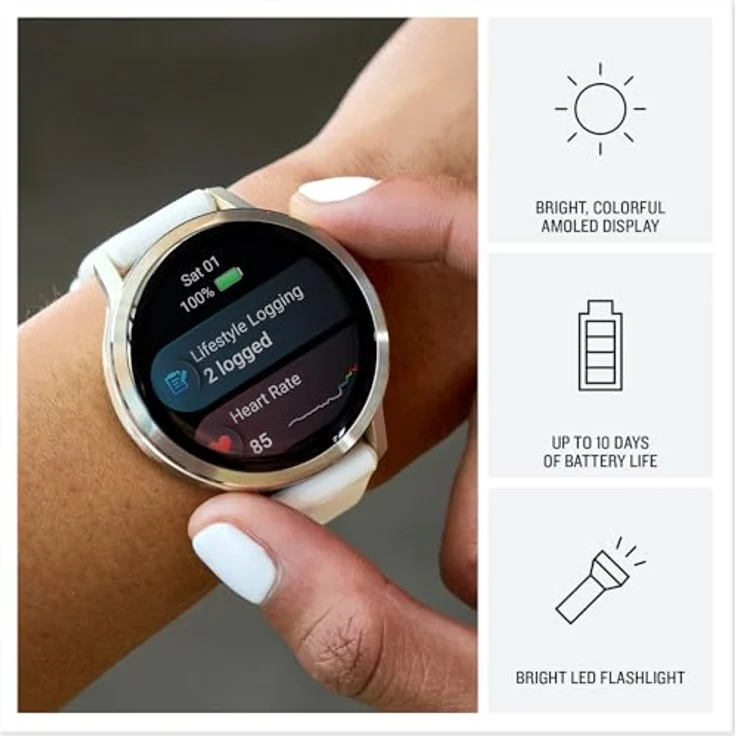 Garmin Venu 4 41mm - Fitness-Smartwatch mit 1,2" AMOLED Display, bis zu 10 Tage Akkulaufzeit, 80+ Sport-Apps, EKG, Health Status und telefonischen Anruffunktionen, Edelstahl-Gehäuse – Bild 3