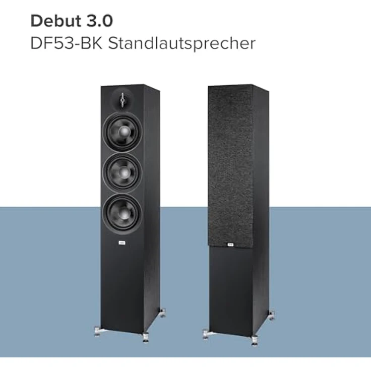 ELAC Debut F5.3 Standlautsprecher – 3-Wege-Lautsprecher für Surround-Systeme, legendärer Klang, edles Design, passiv, schwarz – Bild 2