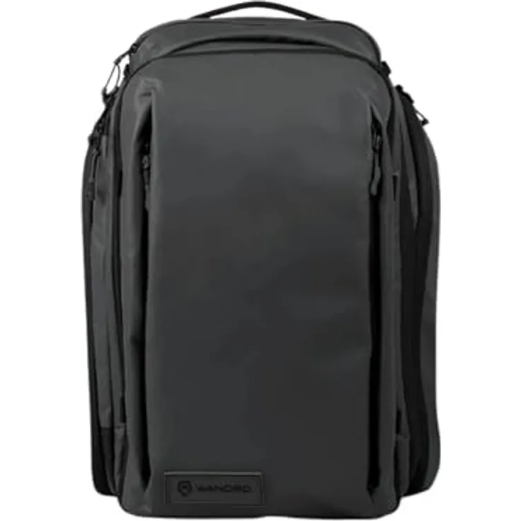 Wandrd Transit 45L Travel Backpack, Fotorucksack mit Laptop-/Tablet-Tasche und erweiterbarem Stauraum, Schwarz