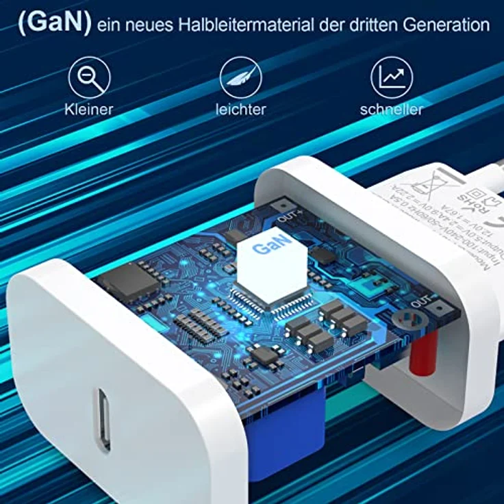 20W USB C Adapter, 3er Pack ladegerät für iPhone 14 Plus Pro Max 13 12 11 SE, Pad，PD 3.0 iPhone schnellladegerät, Ladestecker Power Adapter USB stecker Netzteil(Ohne Ladekabel) – Bild 3