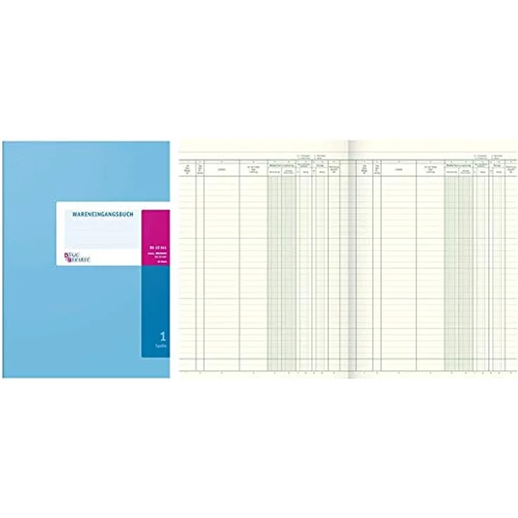 König & Ebhardt Formularblock Ebhardt 8610641, Waren- und Rechnungseingangsbuch A4, 40 Blatt, hellblau/magenta, drahtgeheftet – Bild 2