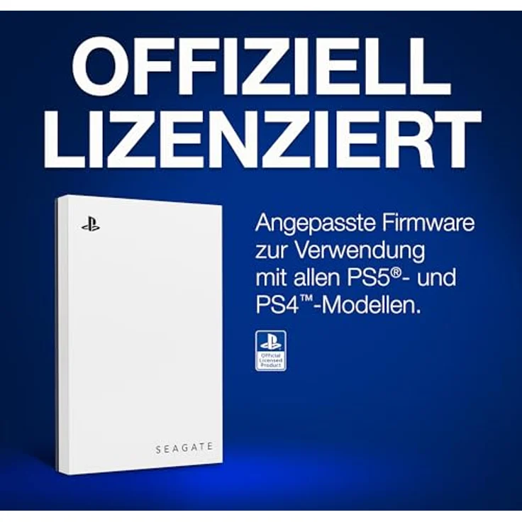 Seagate Game Drive PS4/PS5, 5TB, tragbare externe Festplatte, 2.5 Zoll, USB 3.0, weiß, LED blau, Plug and Play, Modellnr.: STLV5000200 – Bild 3