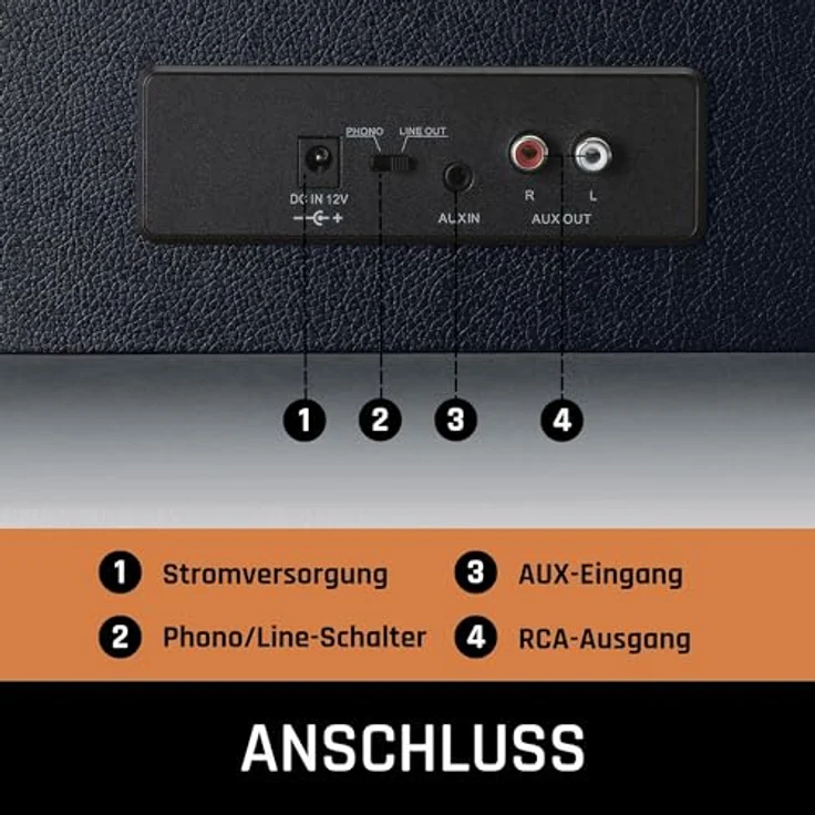 Lenco LS-430BK Plattenspieler mit 4 Lautsprechern, BT – Bild 6