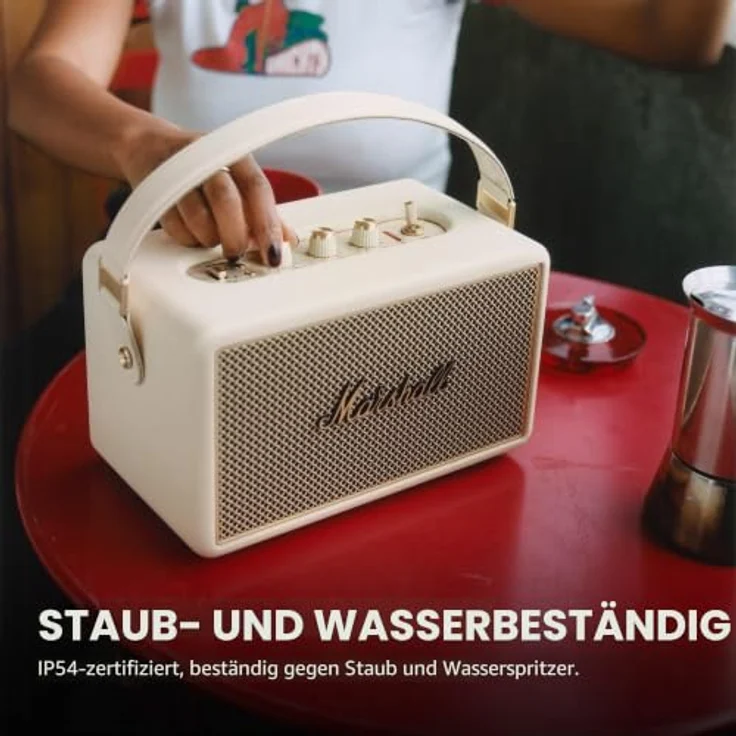MARSHALL Kilburn III Bluetooth Lautsprecher, Cream, 360°-Sound, wasserfest, über 50 Stunden Akkulaufzeit, Powerbank-Funktion – Bild 4