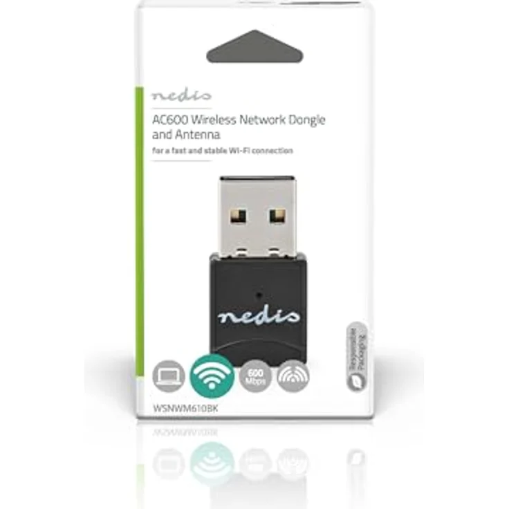 Nedis Netzwerk-Dongle AC600, Dual Band Wi-Fi Adapter mit 600 Mbps, USB 2.0, kompatibel mit Windows 10/11/8 – Bild 3