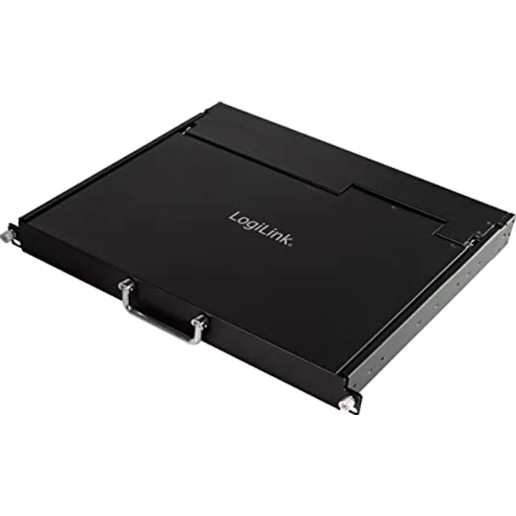 LogiLink LC0005GE - LCD-KVM-Konsole mit 8-Port KVM-Switch, VGA, USB-A, PS/2, geringe Einbautiefe, QWERTZ (deutsches Tatstaurlayout) – Bild 1