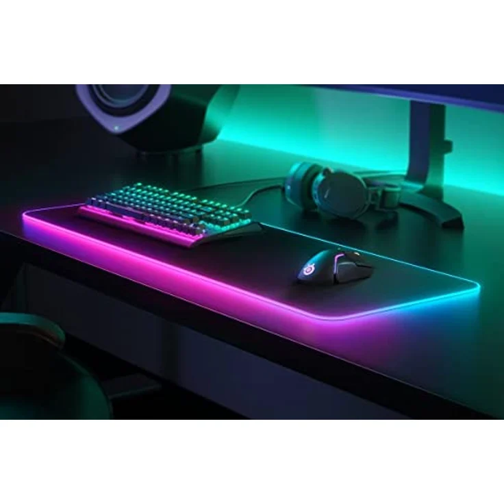 SteelSeries QcK Prism Cloth - Gaming Mouse Pad – 2 Zonen RGB-Beleuchtung – Echtzeit-Eventbeleuchtung – Größe XL – Bild 5